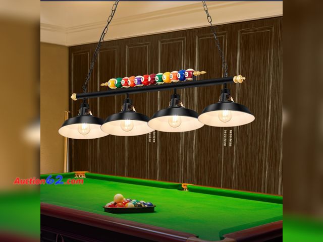 Lot 44-1820w - $125.99 Retail price - Rossesay Adjustable Pool Table Lights for 7'-8' Billiard Light Hanging Pool Table Fixture Lighting Pendant Lamp with ...
