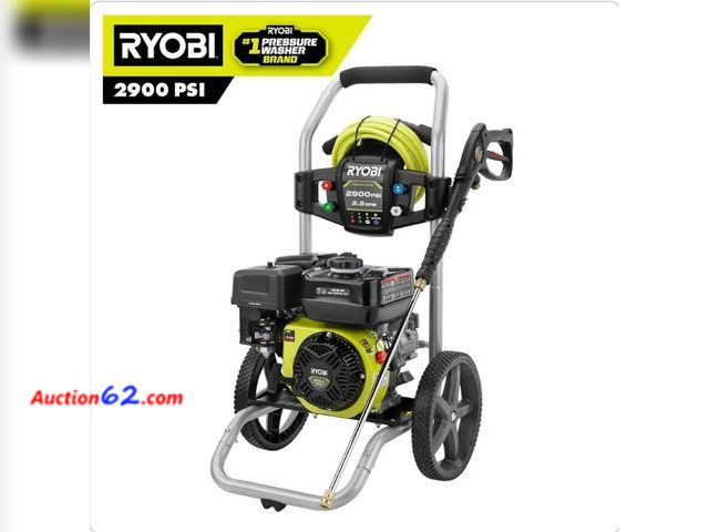 Lot 44-7023g - RYOBI 2900 PSI 2.5 GPM cold water gas pressure washer with 212cc engine  Appears New, A basic inspection has been given to this item. Sold A...