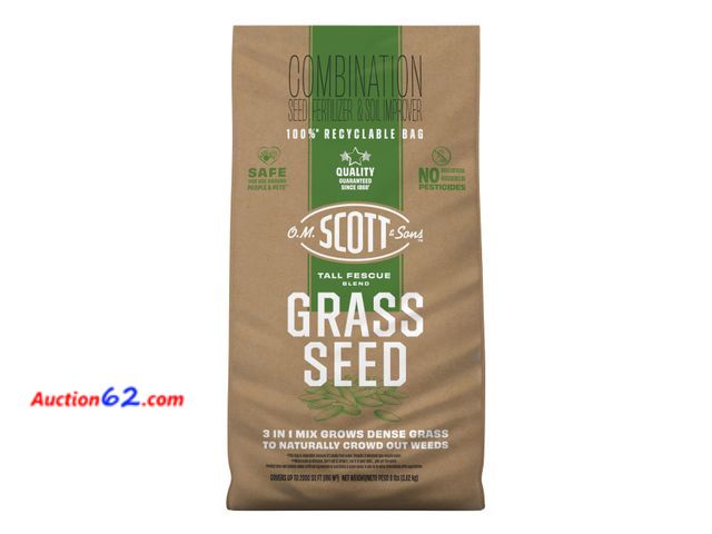 Lot 44-664f - O.M. Scott &amp; Sons Tall Fescue Blend Grass Seed, 8 lbs. See All Photo's Not Tested Appears New, A basic inspection has been given to this...