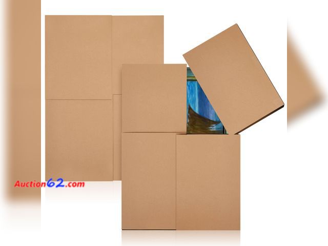Lot 44-103e - Ireer 2 Set Picture Shipping Box 40" x 60" x 4" Corrugated Cardboard Adjustable Boxes for Shipping TV Picture Mirror Moving Packing Glass St...