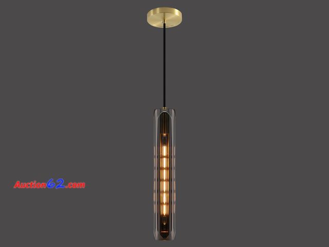 Lot 44-1701o - RAFXZ Modern K9 Crystal Kitchen Island Pendant Light,14.95'' Black Long Crystal Pendant Light,1 Light Indoor Crystal Pendant Light, for Kitc...