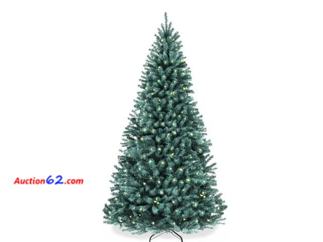 Lot 44-6983w - 7.5ft Pre-Lit Blue Spruce Christmas Tree w/ Foldable Base, Incandescent Lights Appears New, A basic inspection has been given to this item. ...