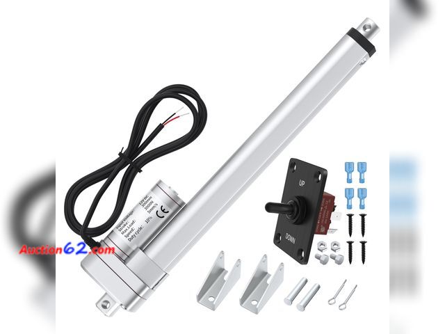 Lot 44-2768w - 12V Linear Actuator, 12 Inch Stroke Heavy Duty Electric Actuator 3000N/660lbs with Manual Switch Controller IP54 Waterproof Electric Actuato...