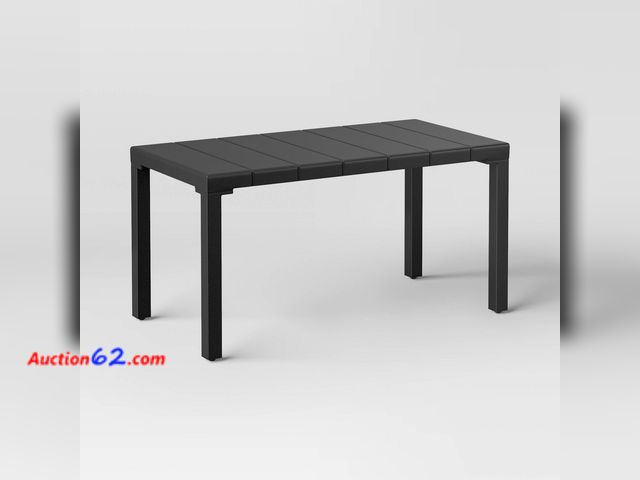 Lot 44-1692w - $112 Retail price - Metal Beech Rust and UV-Resistant Outdoor Patio Coffee Table Matte Black - Threshold™ Not Tested See All Photo's Appears...
