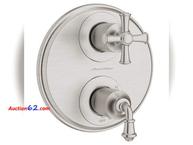 Lot 44-1922a - $245.83 Retail price - American Standard TU052740.295 Delancey 2-Handle Integrated Shower Diverter Trim Only, Brushed Nickel See All Photo's...
