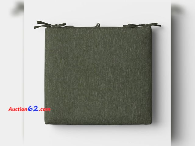 Lot 44-199e - Lot of (2) 18"x20" Heathered Solid Seat Cushion Dark Green - Threshold™ See All Photo's Appears New, A basic inspection has been given to th...