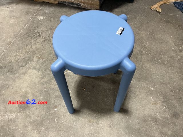 Lot 44-223e - Blue Plastic Side Stool E-Commerce Return, A basic inspection has been given to this item. Sold AS-IS. See All Photo's