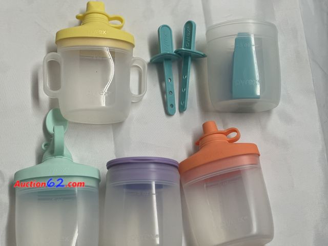 Lot 44-6141w - Set of 5-5oz Pyrex baby cups. NEW. See All Photo's Tested & Working Never opened, Factory Sealed