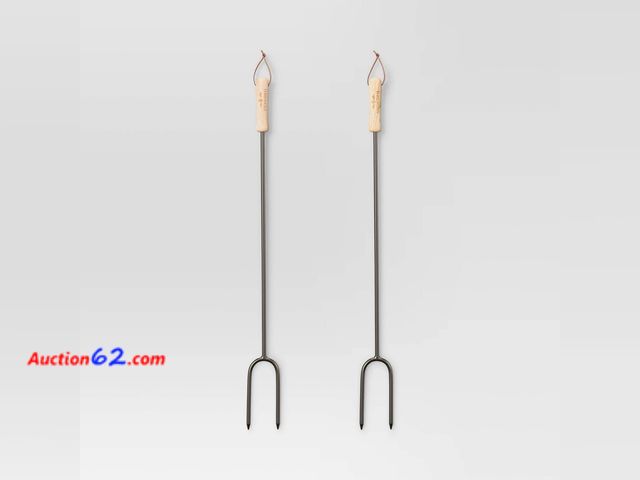 Lot 44-181p - 2pc Marshmallow Roasting Log Tong Sticks Black - Threshold™ Appears New, A basic inspection has been given to this item. Sold AS-IS.
