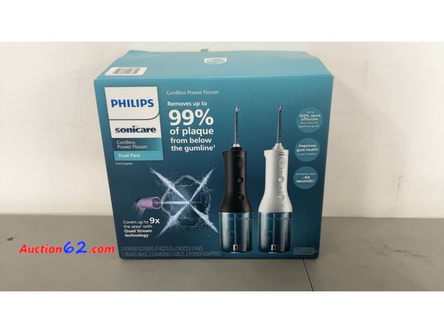 Lot 44-1554o - $125 Retail price - Philips Sonicare Cordless Power Flosser Dual Pack See All Photo's Not Tested Appears New, A basic inspection has been gi...