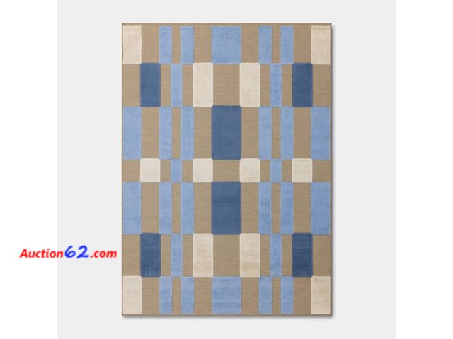 Lot 44-192 - Threshold Blue Multi Check Rug 5 ft x 6 ft 10 in See All Photo's Appears New, A basic inspection has been given to this item. Sold AS-IS.