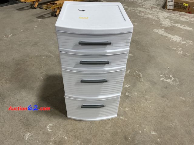 Lot 44-1635w - Sterilite - 4 Drawer Wide Weave Tower - White - Storage See All Photo's Not Tested E-Commerce Return, A basic inspection has been given to t...