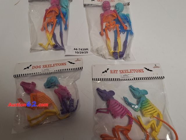 Lot 44-7439r - 8 count Rainbow skeletons, 2 rat skeletons, 2 dog skeletons and 4 human skeletons Appears New, A basic inspection has been given to this ite...
