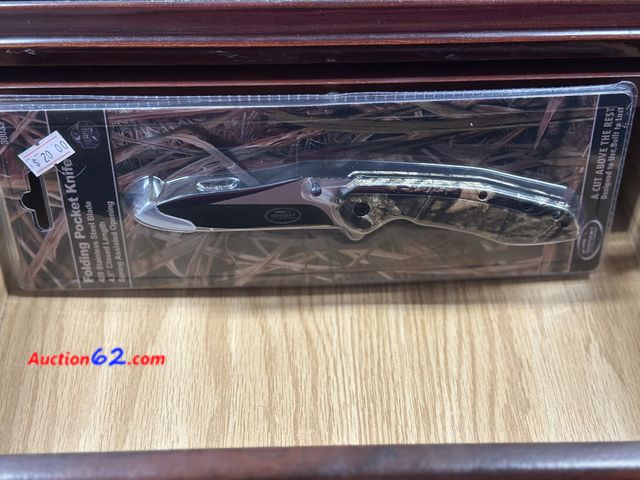 Lot 44-6220w - Kentucky cutlery folding pocket knife # 30033. 420 stainless steel blade 4.5 in closed spring assist opening. Pre tagged $20 from store clos...