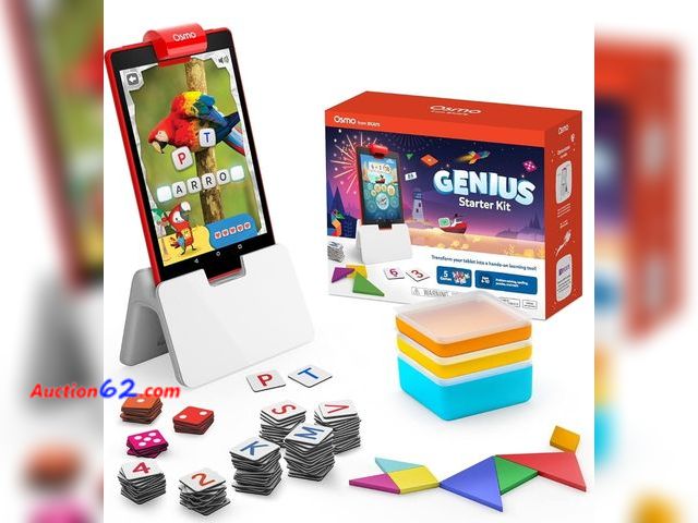 Lot 44-7329w - Osmo-Genius starter kit for kids ages 6-10, 5 educational learning games, fire tablet compatible, educational STEM learning system, base inc...