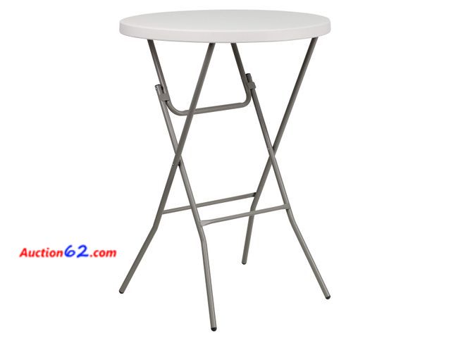 Lot 44-190a - Flash Furniture Kathryn 31.5" Round All-Occasion Folding Bar Height Table for Parties and Commercial Events, Plastic Bar Height Folding Tabl...