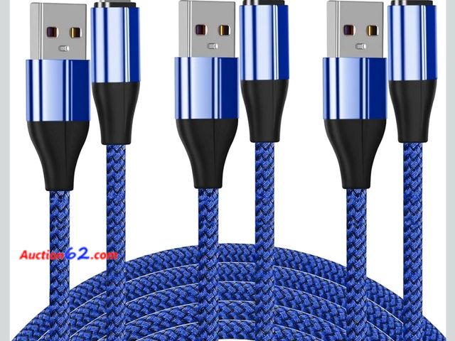 Lot 44-7414o - Lot of (3)  short iPhone charger [MFi certified], 3 pack 1 foot short lightning cable &amp; data sync fast 1 foot iPhone cord compatible wit...