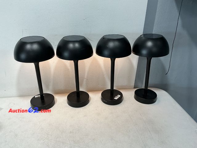 Lot 44-687m - $80 Retail price - Set of 4 Black Modern LED Table Lamps Not Tested See All Photo's E-Commerce Return, A basic inspection has been given to ...