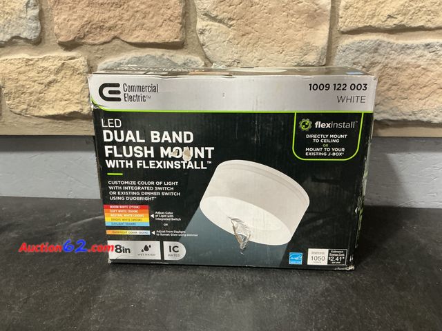 Lot 44-1393m - Flexinstall LED 8 in. White Dual Band Recessed Ceiling Light for Home with 5CCT + DuoBright Dimming E-Commerce Return, A basic inspection ha...