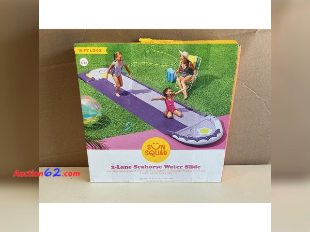 Lot 44-1530 - Character Inflatable Water Slides Purple - Sun Squad™: Outdoor Water Toys, PVC Material Appears New, A basic inspection has been given to th...