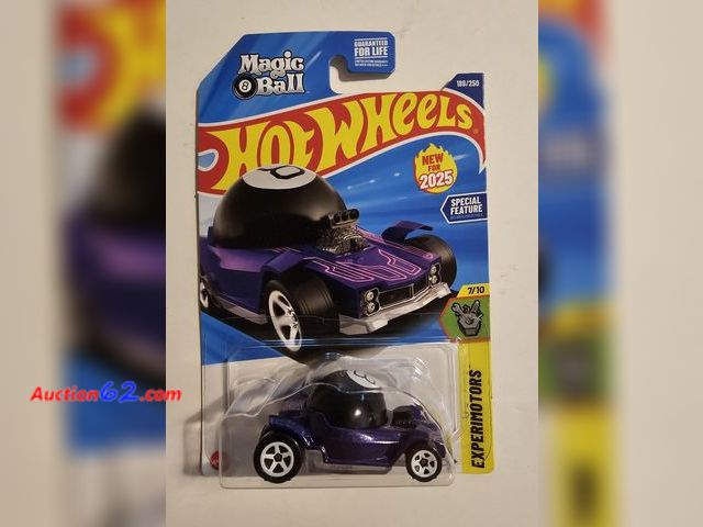 Lot 44-8353w - 2024 HOT WHEELS EIGHT BALL EXPERIMOTORS CAR WITH HEMI ENGINE. THE CAR ACTUALLY WORKS LIKE AN EIGHT BALL AND HAS 6 DIFFERENT FUTURE PREDICTIO...