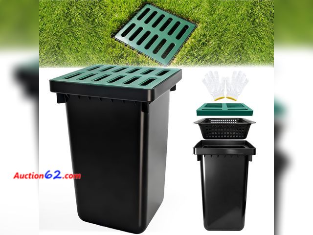 Lot 44-422o - $159.99 Retail price - 24Inch Catch Basin with Grate, Square Extra Large Yard Drainage Catch Basin for Drainage with Debris Basket, No Pre-D...