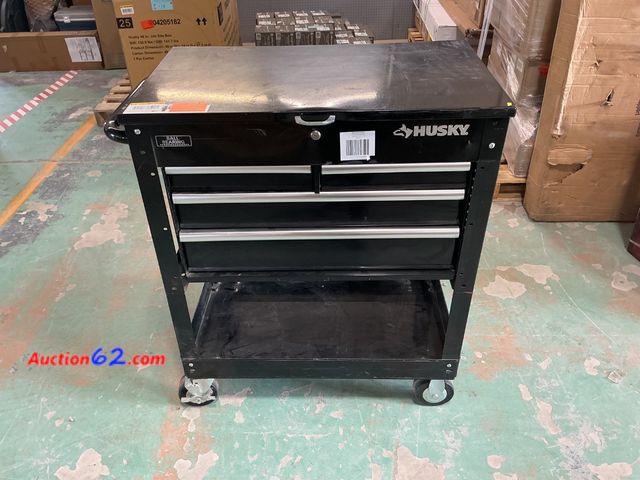 Lot 44-1771i - $249 Retail price - Husky Tool Cart - Mobile Workbench, Rolling Tool Chest See All Photo's Not Tested E-Commerce Return, A basic inspection ...