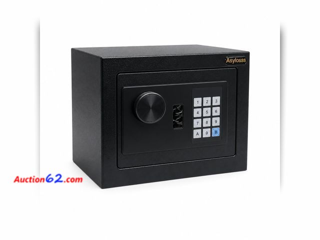 Lot 44-1609e - Mini Safe Box, Small Money Safe with Digital Keypad &amp; 2 Backup Keys Appears New, A basic inspection has been given to this item. Sold AS...