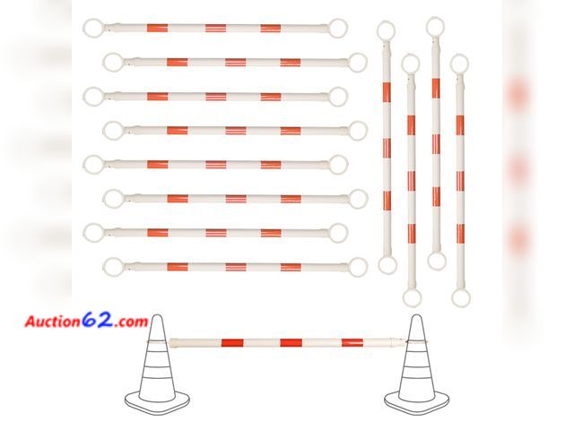 Lot 44-1745w - $99.99 Retail price - 12 Pack Retractable Traffic Cone Bar from 4ft to 7.2ft, Expandable Safety Cone Bars for Parking Lots，Barricade for Roa...