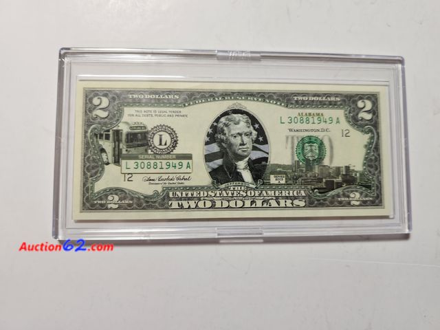 Lot 44-8313q - ALABAMA ENHANCED $2 STATE BILL. HAS CAPITAL AND THE ROSA PARKS BUS.-NT