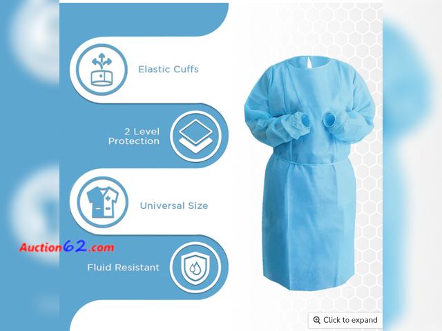 Lot 44-4040w - Disposable Isolation Gowns - Blue, unknown quantity all appear new Appears New, A basic inspection has been given to this item. Sold AS-IS. ...