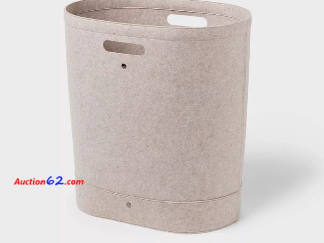 Lot 44-1527w - Felt Double Laundry Hamper Oatmeal - Brightroom™: Polyester, 6000 Volume, Adjustable, Open-Top, Kids &amp; Baby Clothes Sorter E-Commerce Re...