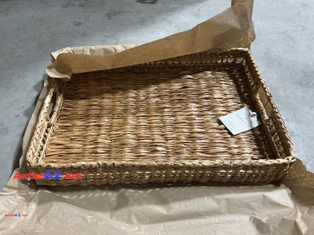 Lot 44-133b - Hearth &amp; Hand with Magnolia 19 3/4” X 14 1/4” Medium Woven Tray Appears New, A basic inspection has been given to this item. Sold AS-IS.