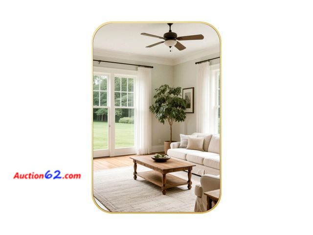 Lot 44-2765w - Umzodo 20x28 inch Brushed Matte Gold Vanity Mirror, Rectangle Bathroom Mirrors for Over Sink,Anti-Rust Frame &amp; Tempered Glass,Wall Mount...