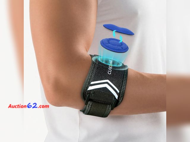 Lot 44-1738m - CURECARE New Upgraded Tennis &amp; Golfers Elbow Brace with Two 3D Pads See All Photo's Not Tested Appears New, A basic inspection has been ...