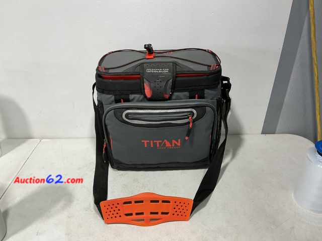 Lot 44-639j - Titan Zipperless Cooler Gray/Red
 See All Photo's Not Tested E-Commerce Return, A basic inspection has been given to this item. Sold AS-IS. ...
