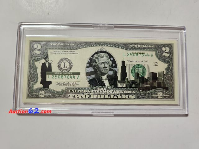 Lot 44-8316q - ILLINOIS ENHANCED $2 STATE BILL. HAS CAPITAL AND ABE LINCOLN.-NT