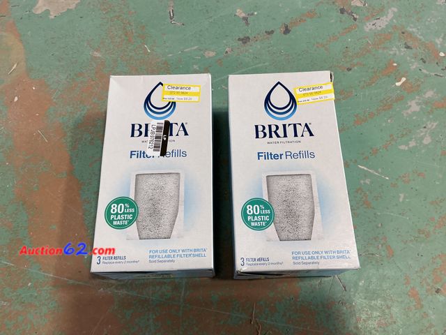 Lot 44-4002e - Brita Refillable Replacement Water Filters for Brita Water Pitchers and Dispensers - 3ct: Filters Chlorine, Cadmium, Mercury Not Tested Appe...