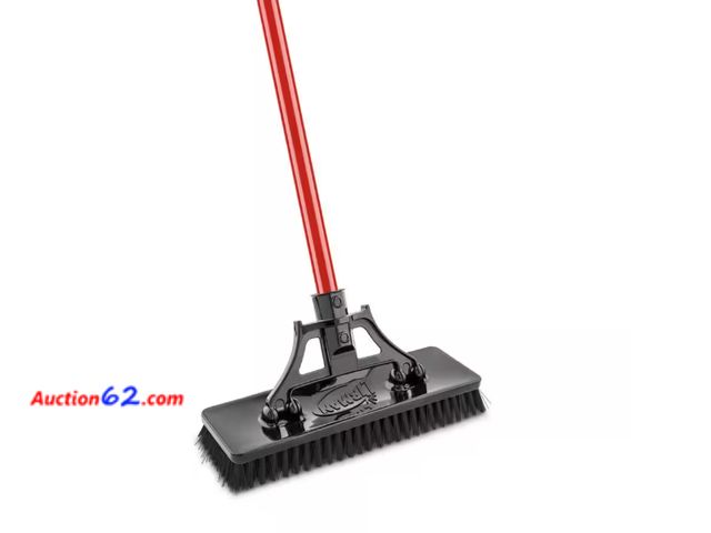 Lot 44-1816i - 13.5 in. High Power Extra-Large Heavy-Duty Floor Scrub Brush with Swiveling Head and Steel Handle Appears New, A basic inspection has been g...