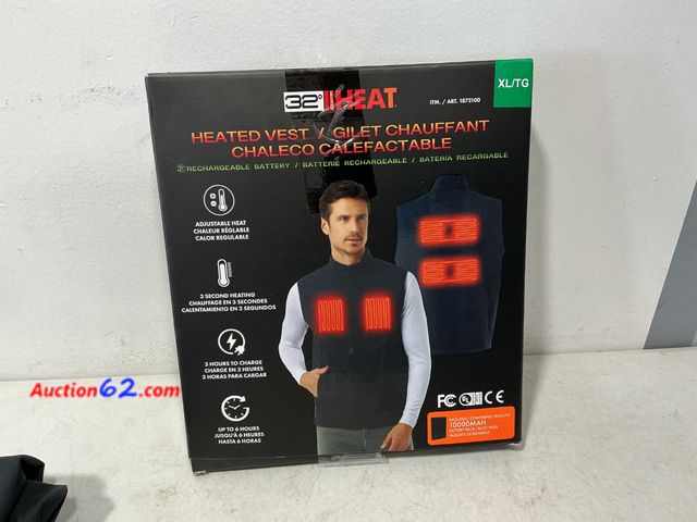 Lot 44-850 - 32 Degrees Heat Heated Vest XL/TG See All Photo's Not Tested E-Commerce Return, A basic inspection has been given to this item. Sold AS-IS. ...