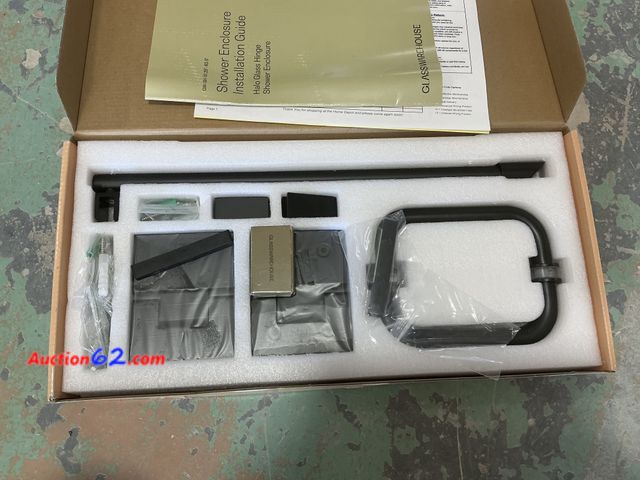 Lot 44-4008g - Halo 60 in. W x 78 in. H Glass Hinged Frameless Shower Door in Matte Black with| 35 in. W x 33 in. D x 78 in. H Pivot Frameless Corner Showe...