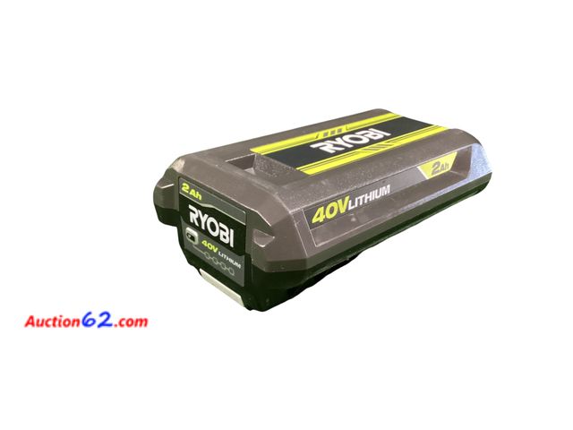 Lot 44-91g - Ryobi Op40204vnm Lion 40v 2ah Powers on, not tested further