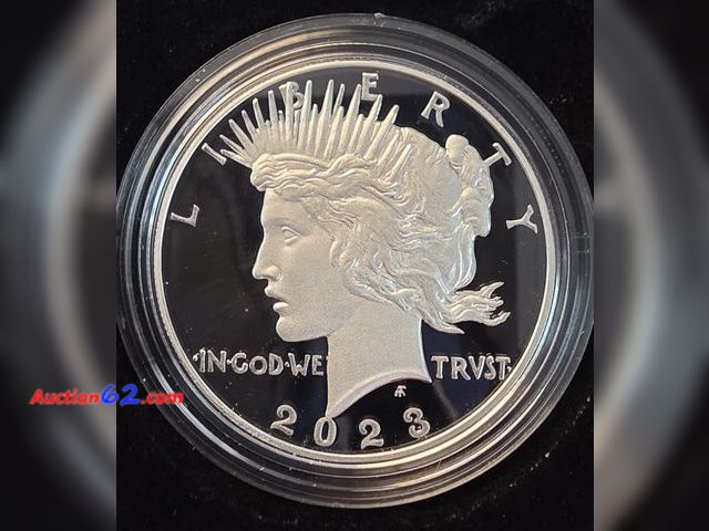 Lot 44-8300v - 2023 SAN FRANCISCO PROOF SILVER PEACE DOLLAR. IN ORIGINAL U.S. MINT PACKAGING. SILVER IS NOW OVER $50 AN OUNCE!-NT