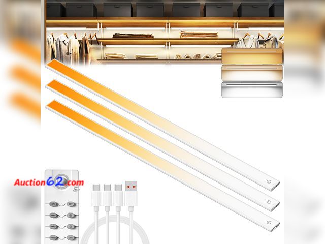 Lot 44-1773w - $125.99 Retail price - 276 LED Under Cabinet Lights Wireless with Full Lighting,Rechargeable Closet Lights with Remote and Motion Sensor Ind...