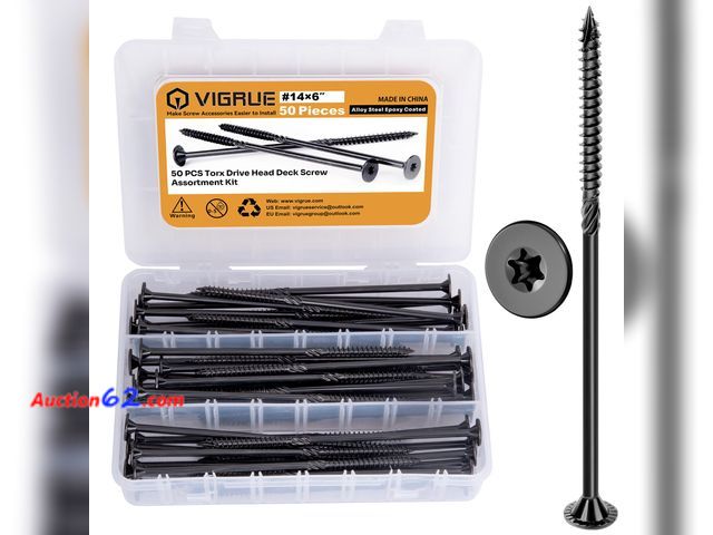 Lot 44-741 - VIGRUE Deck Screws, Wood Screws - Star Drive Decking Screws for Timber, Log, Landscaping Wood, Rust-Resistant, Easy to Install, DIY Projecto...