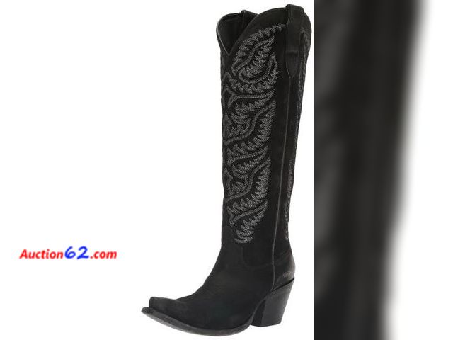 Lot 44-149g - ARIAT Women's Laramie StretchFit Western Boot - Distressed Black Suede, 8.5 Narrow - E-Commerce Return, A basic inspection has been given to...