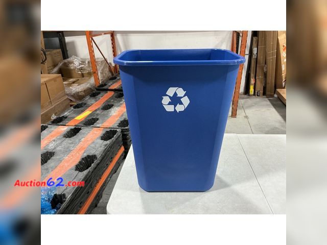 Lot 44-1135i - Suncast Commercial Recycling Bin - 10 Gallon Capacity, Blue E-Commerce Return, A basic inspection has been given to this item. Sold AS-IS. S...