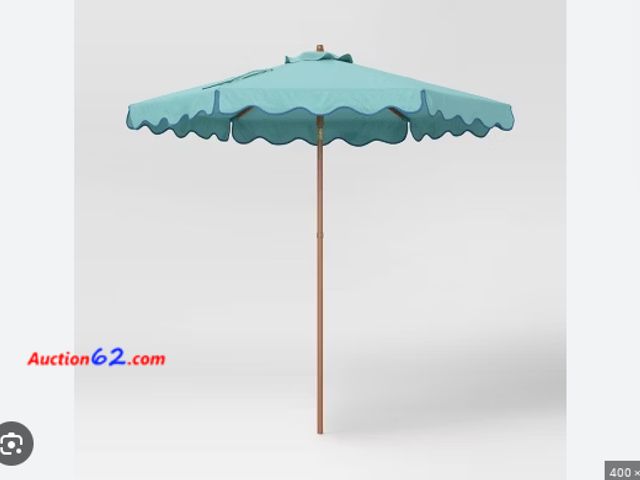 Lot 44-4009b - Threshold Patio Umbrella - 7.5' Round, Blue Not Tested See All Photo's Appears New, A basic inspection has been given to this item. Sold AS-...