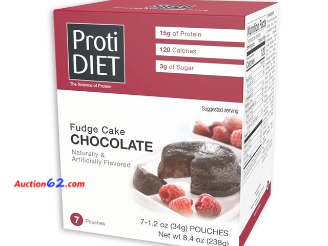 Lot 44-6931g - ProtiDIET Protein Chocolate Fudge Cake - 15g Protein - Low Fat High Protein Snacks for Adults - Quick and Easy-to-Prepare Healthy Protein Sn...