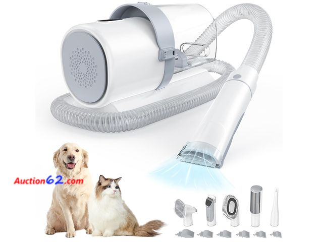 Lot 44-148z - Retail Value of $82- Sweetcrispy Professional Pet Grooming Vacuum Kit with Cordless Low Noise Dog Clippers, 2.5L Cup, 3 Suction Modes, and 5...
